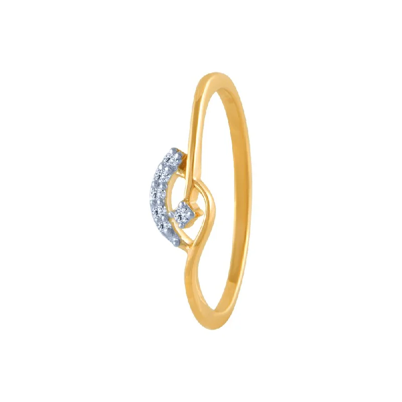 women’s custom rings-18k (750) Yellow Gold And Diamond Ring For Women