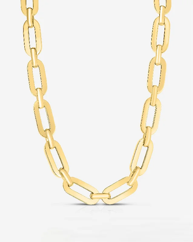 women’s chic necklaces-women’s chic necklaces-Gold Link Chain Necklace