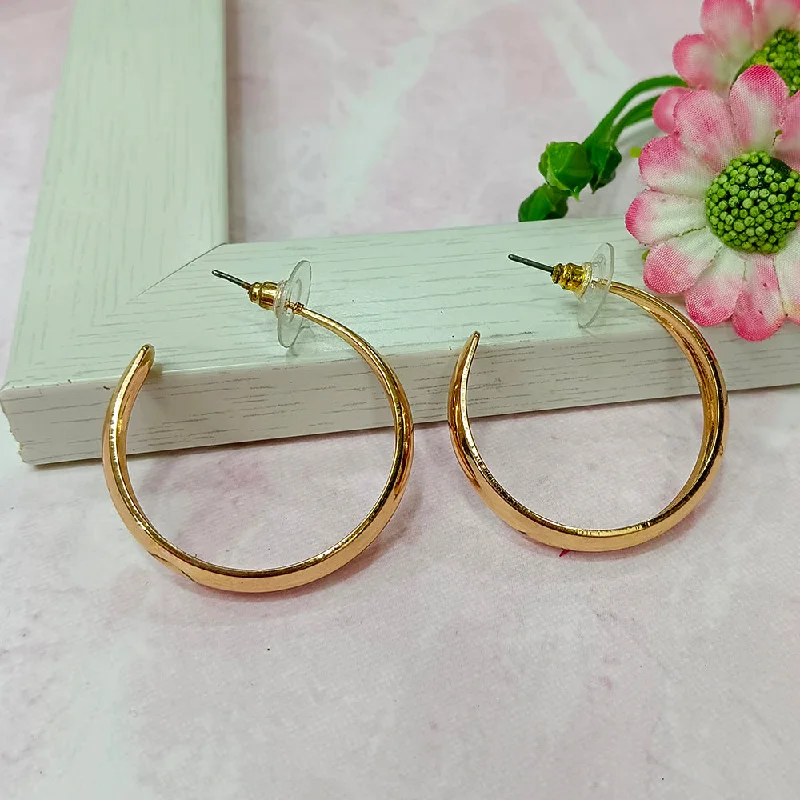 women’s charm earrings-Infinity Jewels Gold Plated Hypoallergenic Nickel Free Hoop Earrings