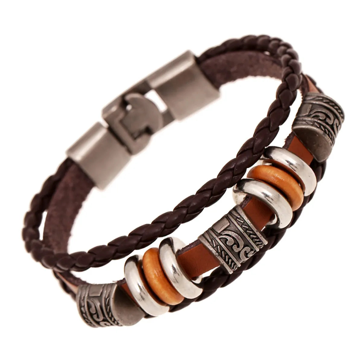 women’s statement bracelets-Punk Style Cowhide Bracelet