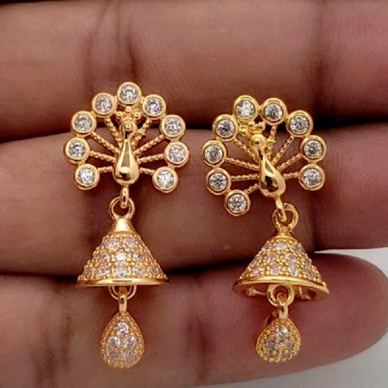 women’s opal earrings-Aamrapali Gold Plated AD Dangler Jhumki