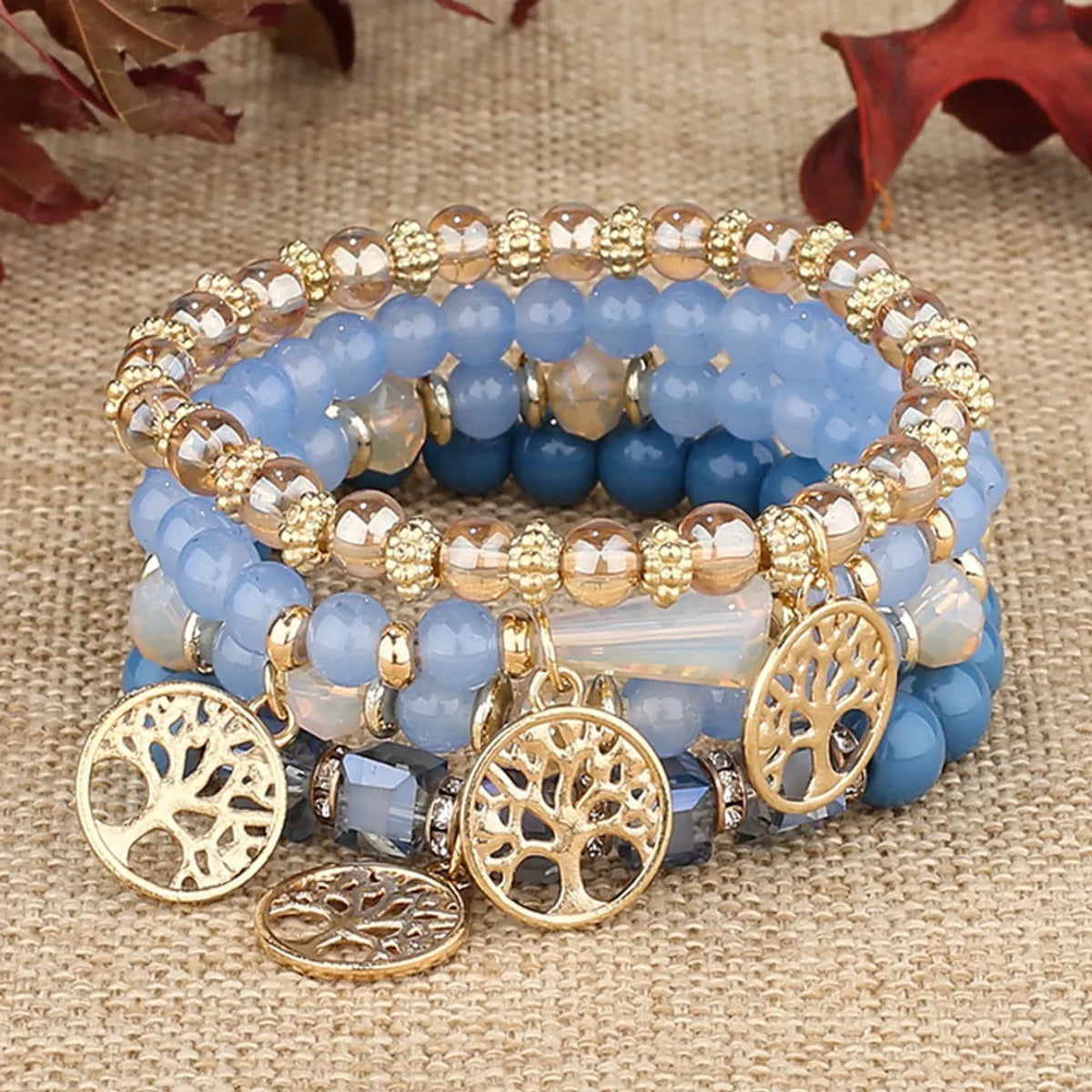 women’s statement silver bangles-Vintage Style Round Glass Women's Bracelets