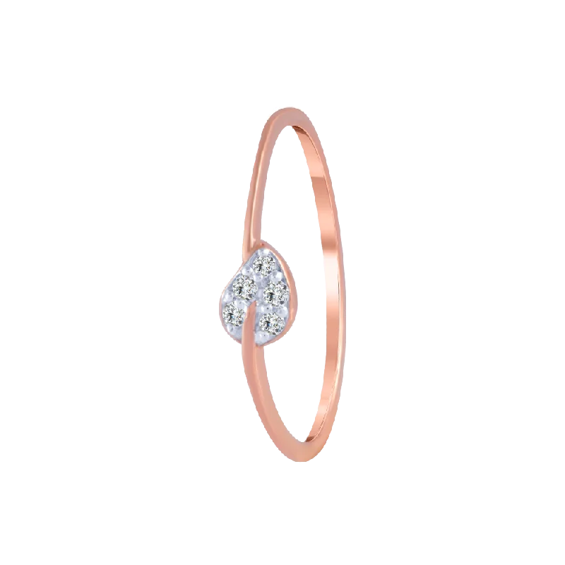 women’s chunky fashion rings-18KT (750) Rose Gold And Diamond Ring For Women