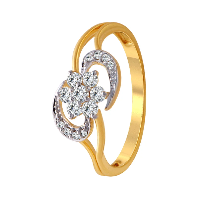 women’s multicolor gemstone rings-18KT (750) Yellow Gold And Diamond Ring For Women