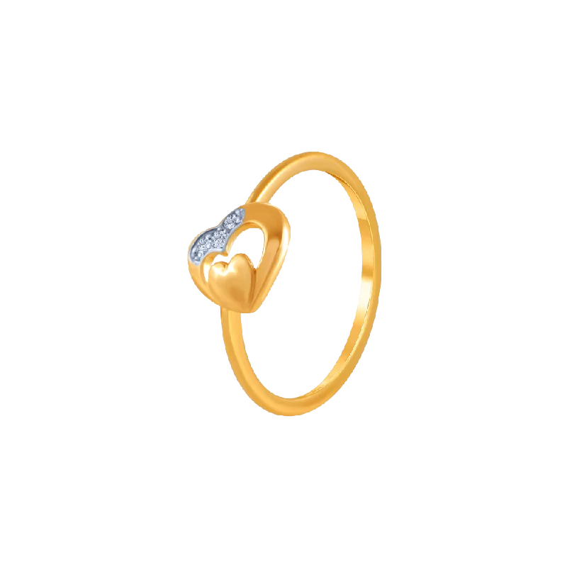 women’s custom design rings-18k (750) Yellow Gold And Diamond Ring For Women