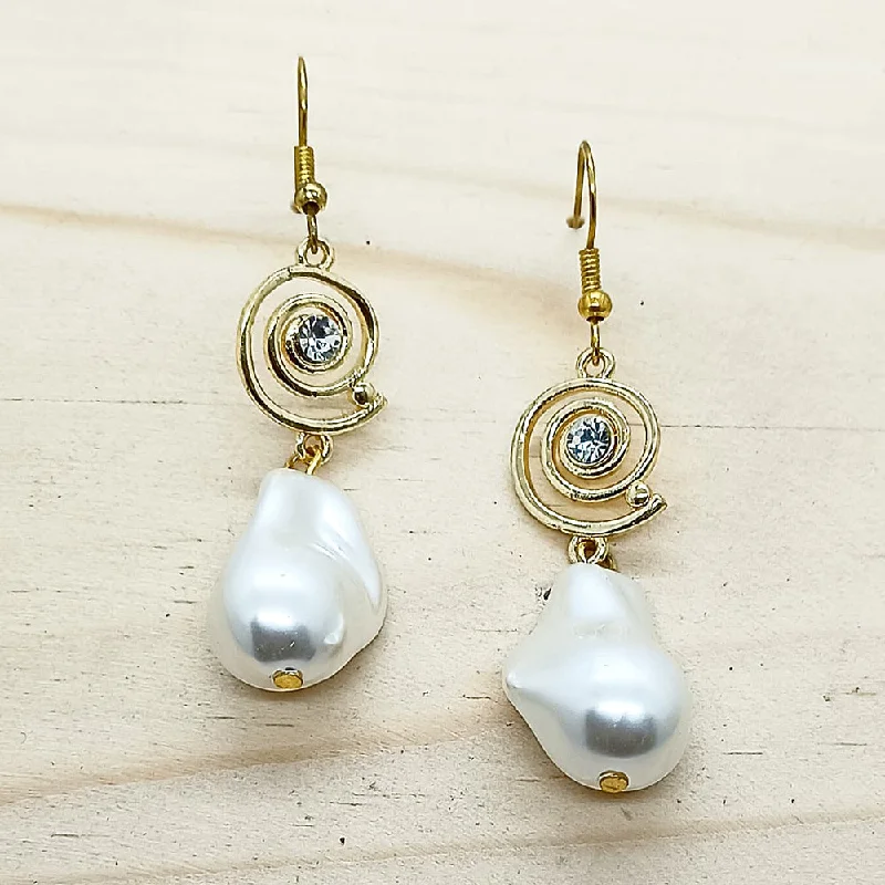 women’s pearl earrings-Savvy Jewellery Gold Plated Dangler Earrings