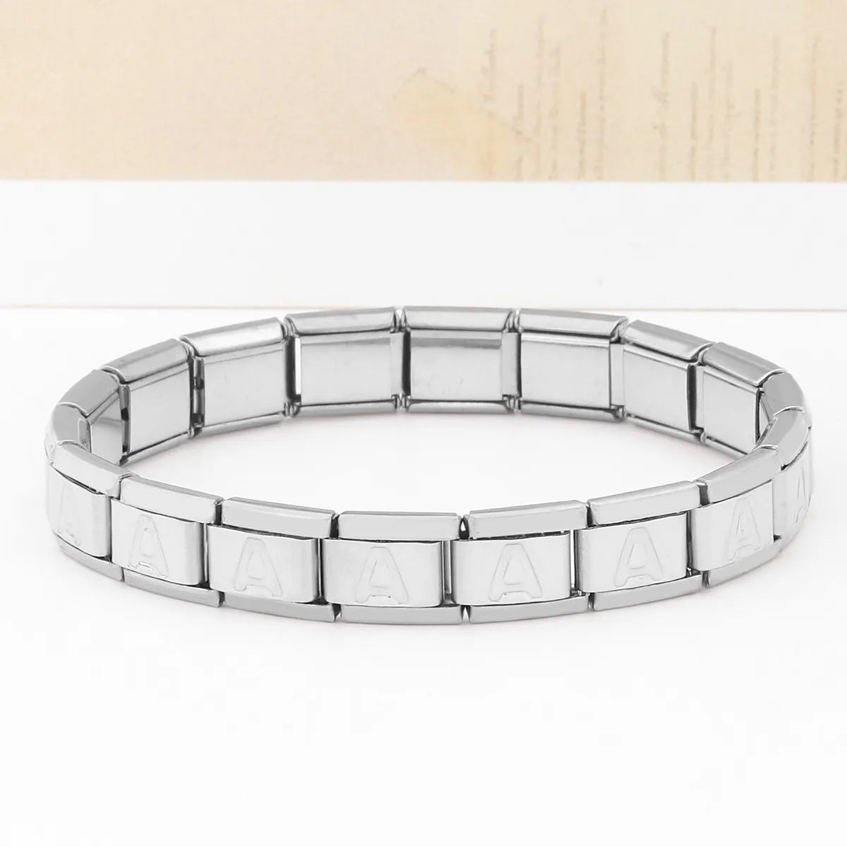 women’s luxury charm bracelets-Stainless Steel IG Style Letter Polishing Bracelets