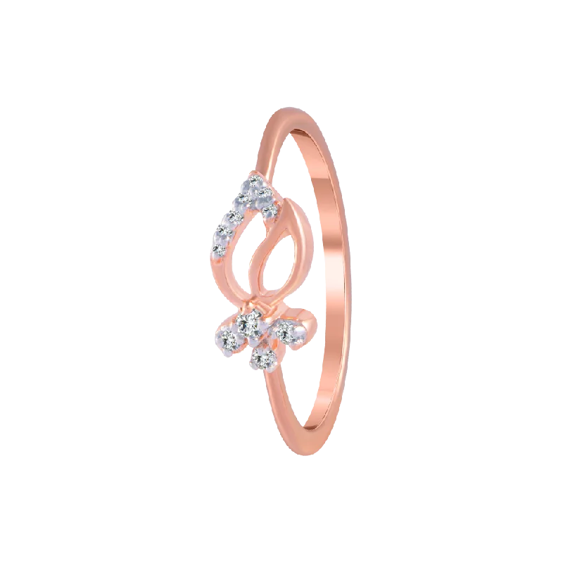 women’s luxury rings-18KT (750) Rose Gold And Diamond Ring For Women