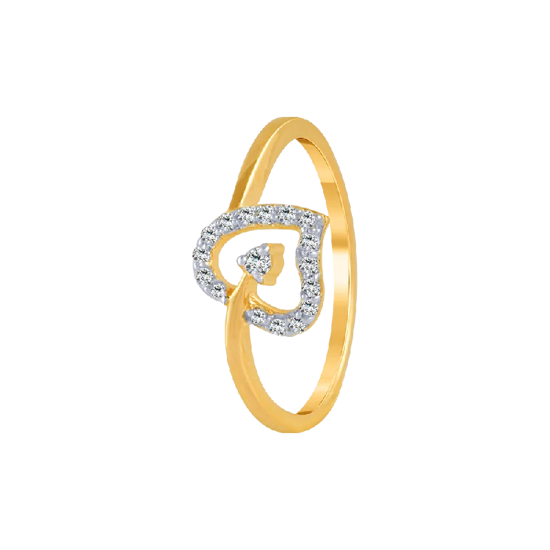 women’s gold-plated rings-18KT (750) Yellow Gold And Diamond Ring For Women