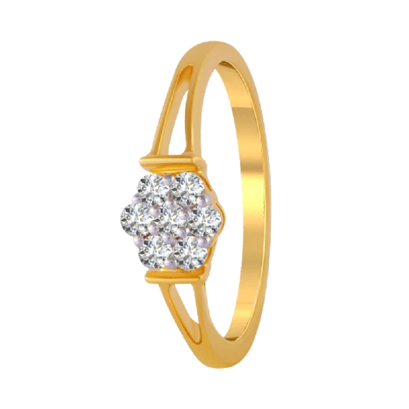 women’s adjustable rings-18KT (750) Yellow Gold And Diamond Ring For Women