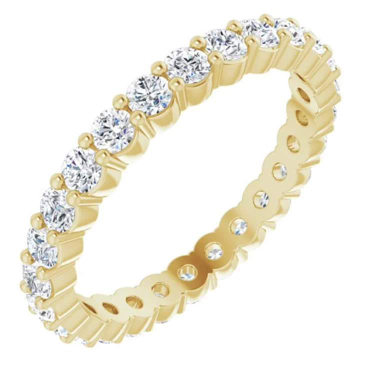 women’s trendy rings-women’s trendy rings-14K Yellow 3/4 CTW Natural Diamond Eternity Band Size 5