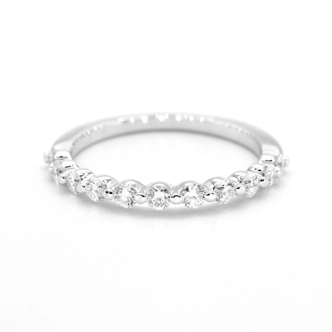 women’s wedding set rings-0.40 ct. Round Diamond Wedding Band, Delicate Floating Design Diamond Ring