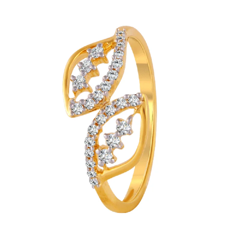 women’s sterling silver engagement rings-18KT (750) Yellow Gold And Diamond Ring For Women