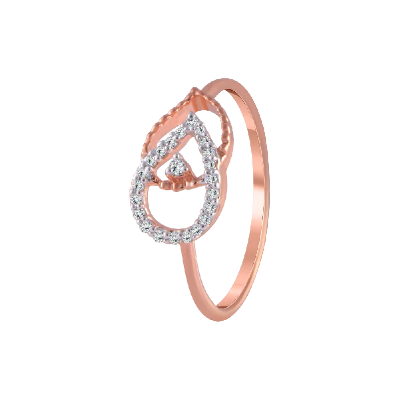 women’s elegant rings-18KT (750) Rose Gold And Diamond Ring For Women