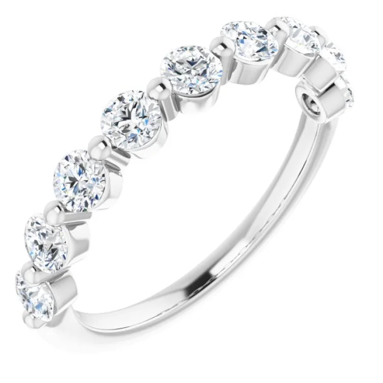 women’s trendy rings-women’s trendy rings-14K White 9/10 CTW Natural Diamond Anniversary Band