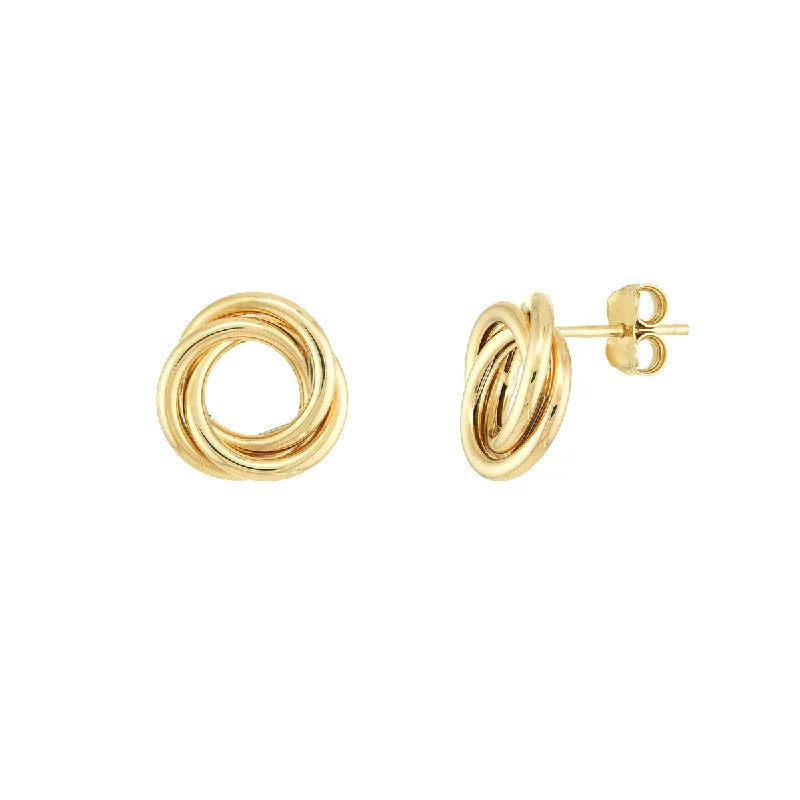 women’s heart-shaped earrings-MIDAS Open Love Knot Stud Earrings on Post Back TM001487