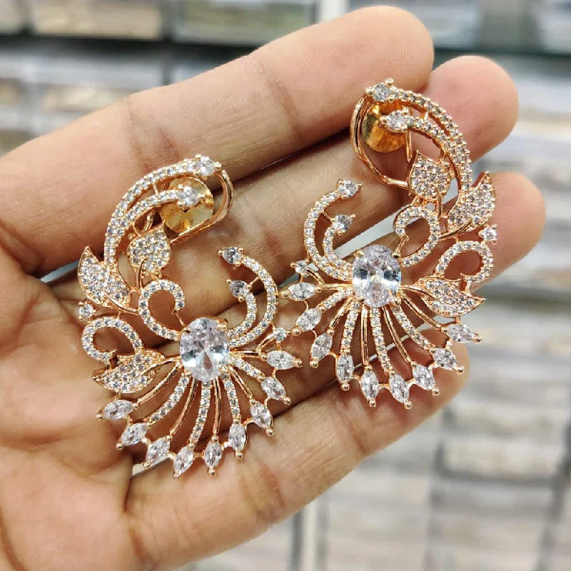 women’s three-stone earrings-Manisha Jewellery Rose Gold Plated Dangler Earrings