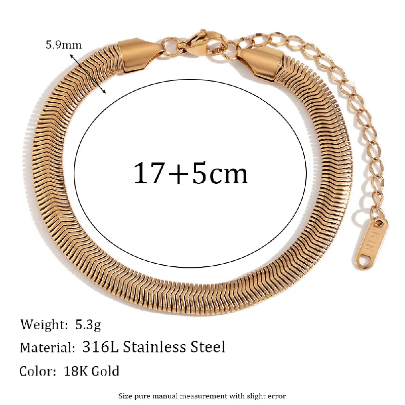 6mm Snake Chain Bracelet-Gold