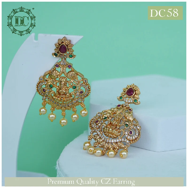 women’s chic earrings-Diksha Collection Gold Plated Dangler Earrings