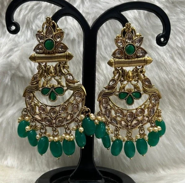 women’s emerald earrings-Infinity Jewels Gold Plated Dangler Earrings