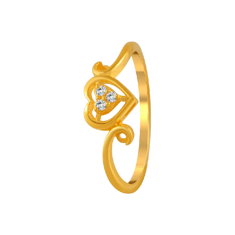 women’s vintage rings-22KT Yellow Gold And American Diamond Ring For Women