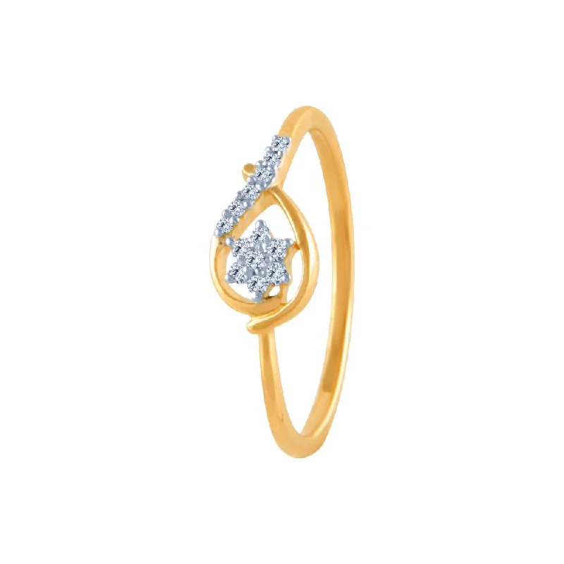 women’s two-tone rings-18k (750) Yellow Gold And Diamond Ring For Women