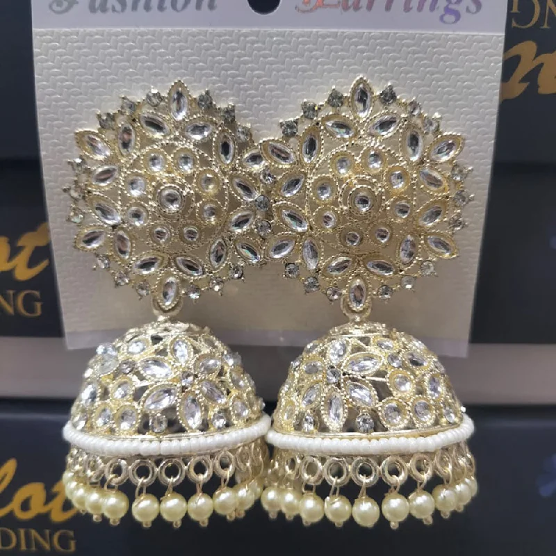 women’s luxury earrings-Manisha Jewellery Kundan Jhumki Earrings