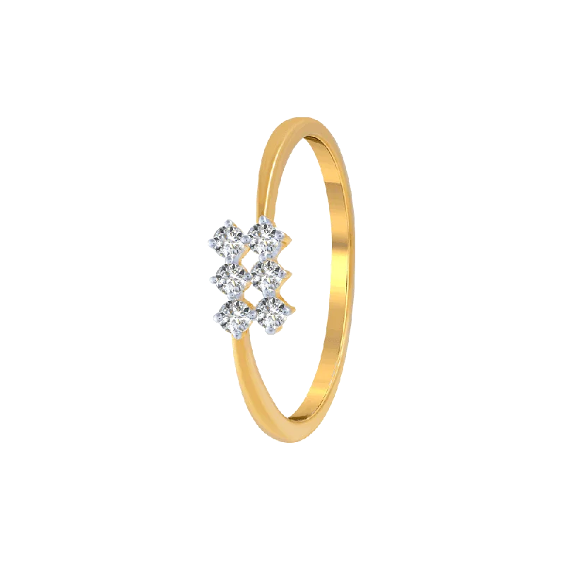 women’s two-tone rings-18KT (750) Yellow Gold And Diamond Ring For Women