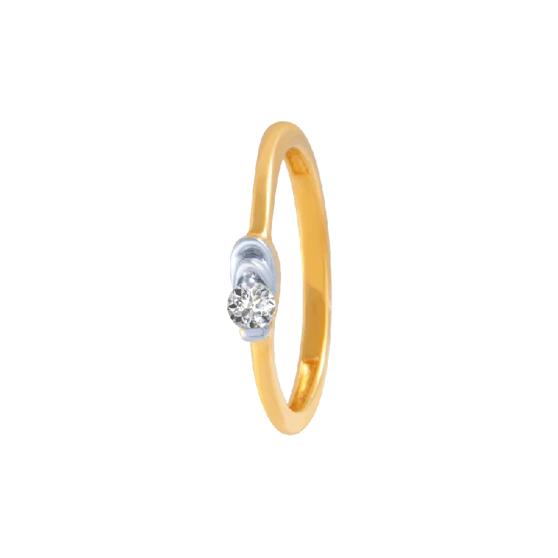 women’s gold-plated rings-18KT (750) Yellow Gold And Diamond Ring For Women