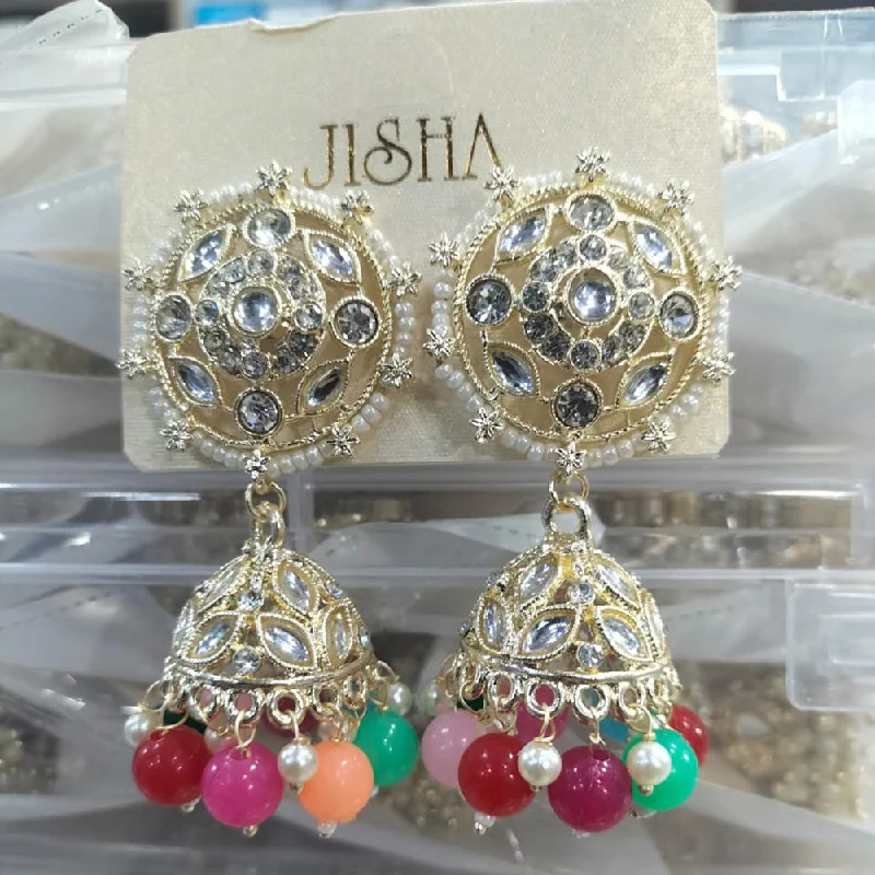 women’s sterling silver earrings-Manisha Jewellery Gold Plated Austrain Stone  Jhumki Earrings