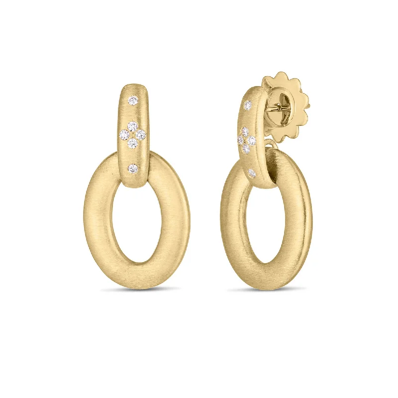 women’s flower earrings-0.10ct Diamond Duchessa Small Door Knocker Earrings in 18K Yellow Gold