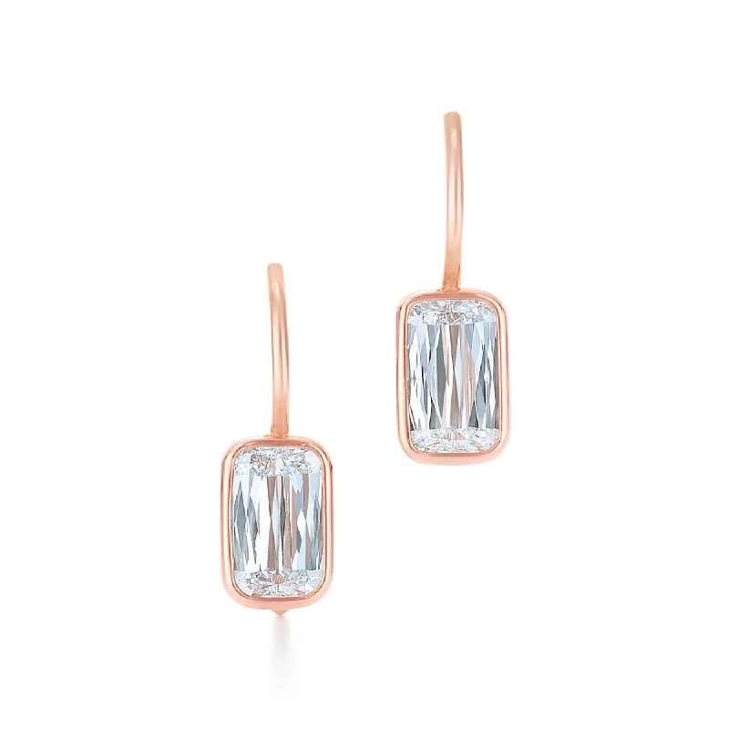 women’s statement crystal earrings-KWIAT Ashoka Diamond Drop Earrings in 18k Rose Gold E-2377