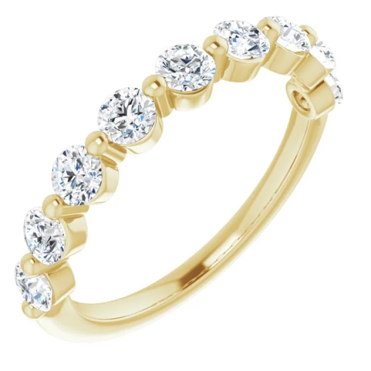 women’s elegant rings-women’s elegant rings-14K Yellow 9/10 CTW Natural Diamond Anniversary Band