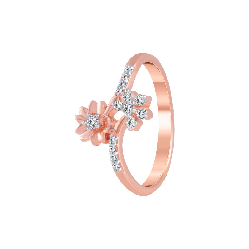 women’s stackable rings-18KT (750) Rose Gold And Diamond Ring For Women