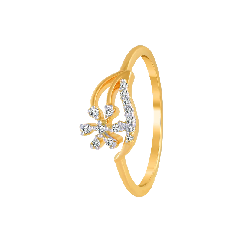 women’s gold-plated rings-18KT (750) Yellow Gold And Diamond Ring For Women