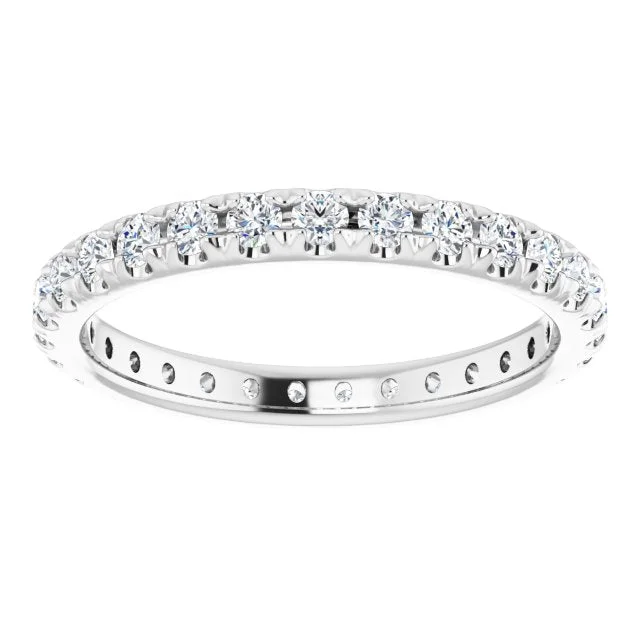 women’s wide band rings-0.87 ct.  Round Diamond Eternity Band Pave Set Diamond Ring