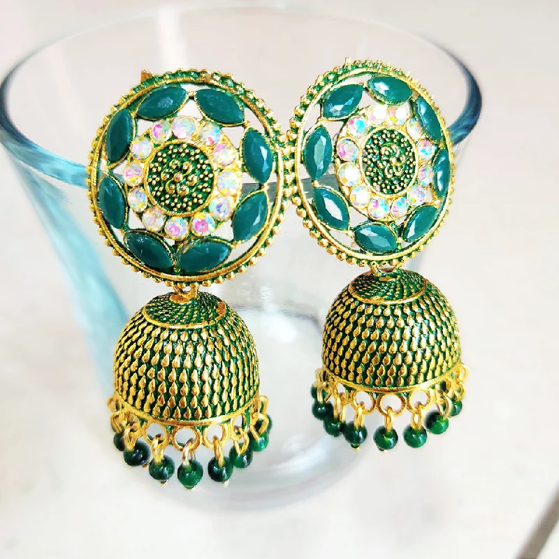 women’s floral earrings-H K Fashion Gold Plated Jhumki Earings