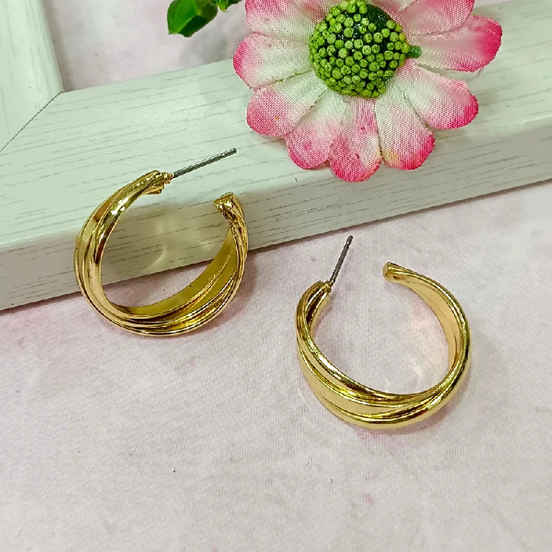 women’s celestial earrings-Infinity Jewels Gold Plated Hypoallergenic Nickel Free Hoop Earrings