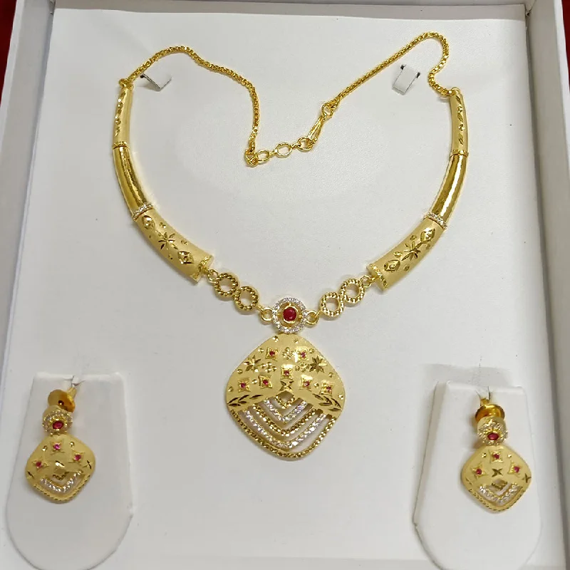 women’s gold-plated necklaces-women’s gold-plated necklaces-Pari Art Jewellery Forming Necklace Set