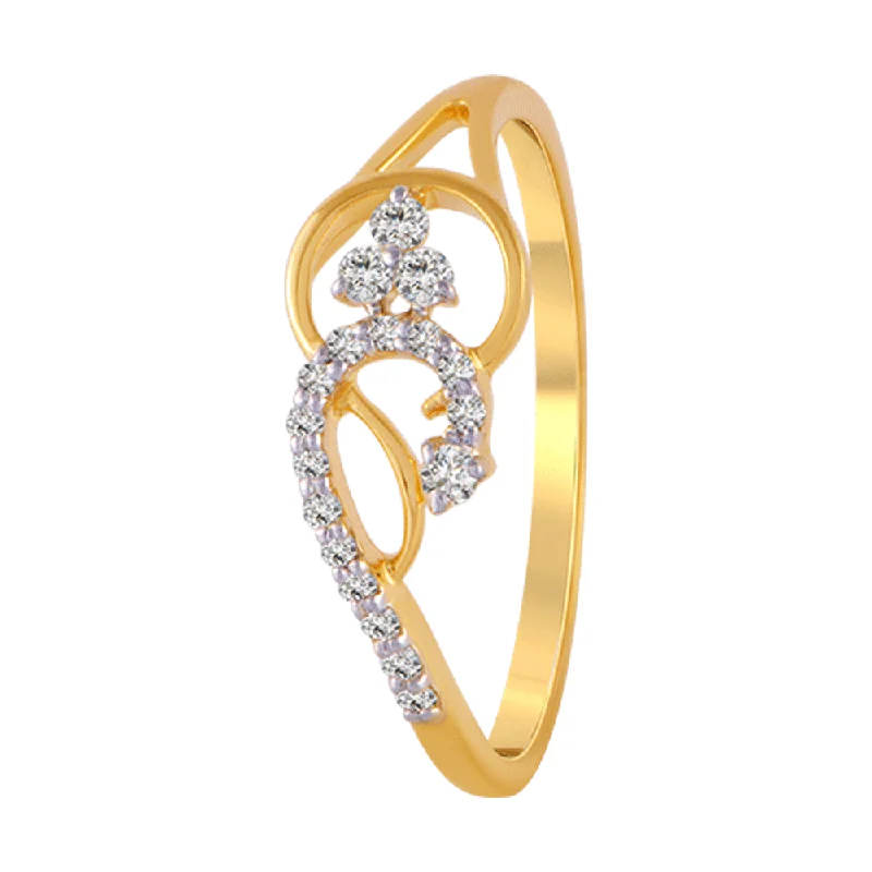 women’s sparkling rings-18KT (750) Yellow Gold And Diamond Ring For Women