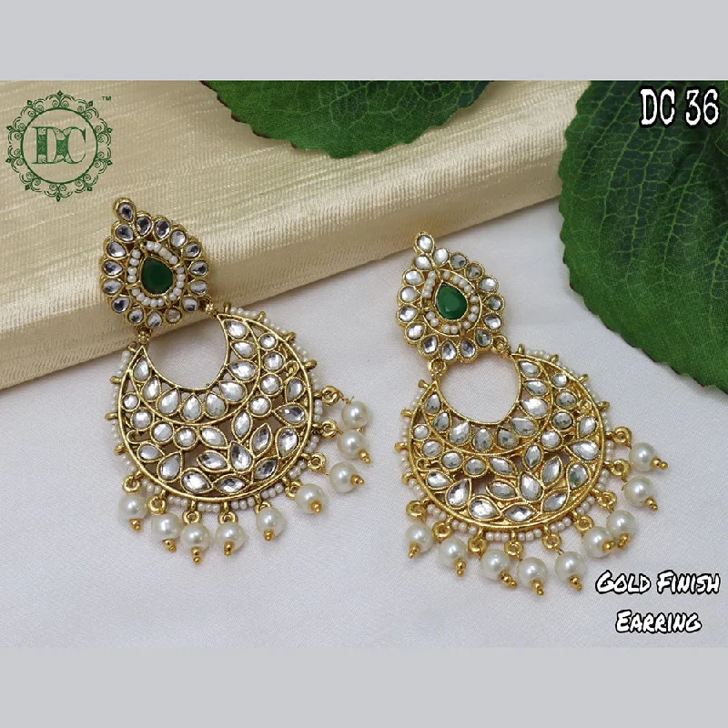 women’s colorful earrings-Diksha Collection Gold Plated Dangler Earrings