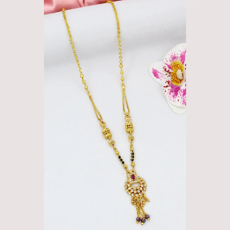 women’s long necklaces-women’s long necklaces-Mahavir Gold Plated Necklace (Assorted Design)