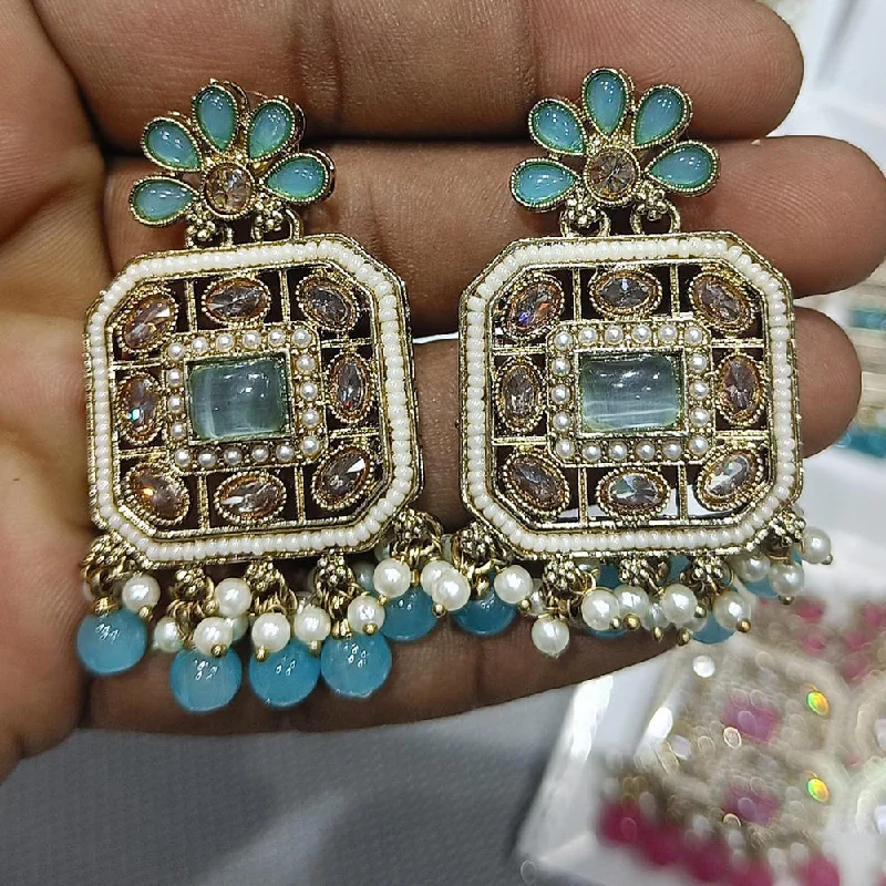 women’s diamond stud earrings-Rani Sati Jewels Gold Plated Reverse AD Dangler Earrings