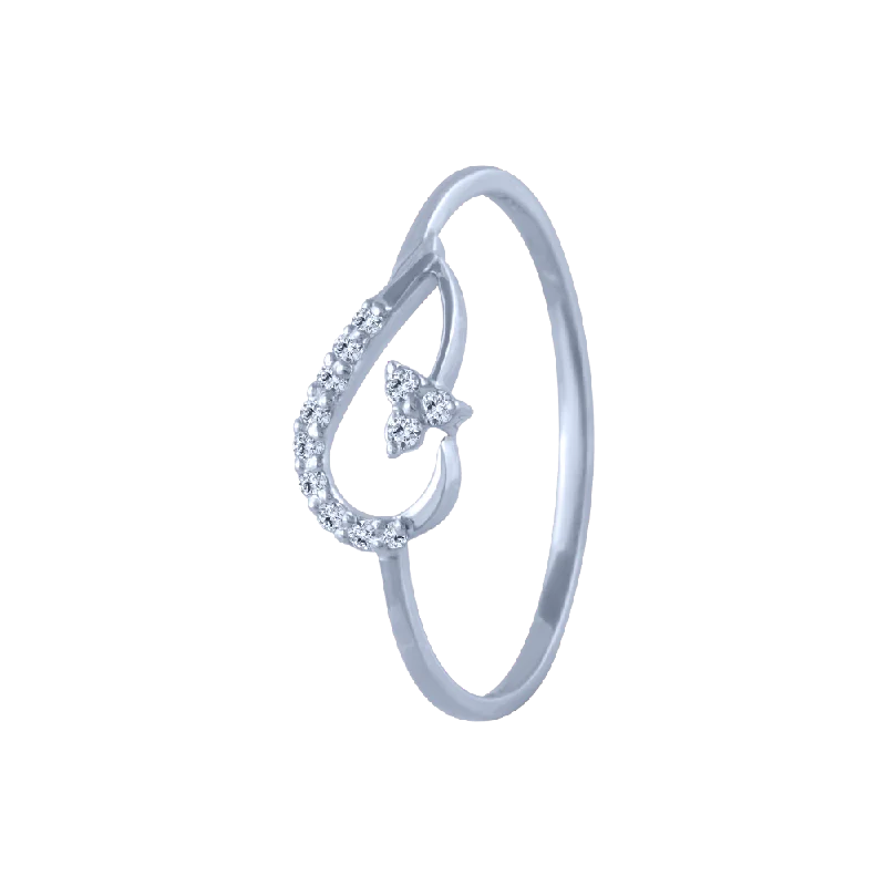 women’s trendy rings-18k (750) White Gold And Diamond Ring For Women