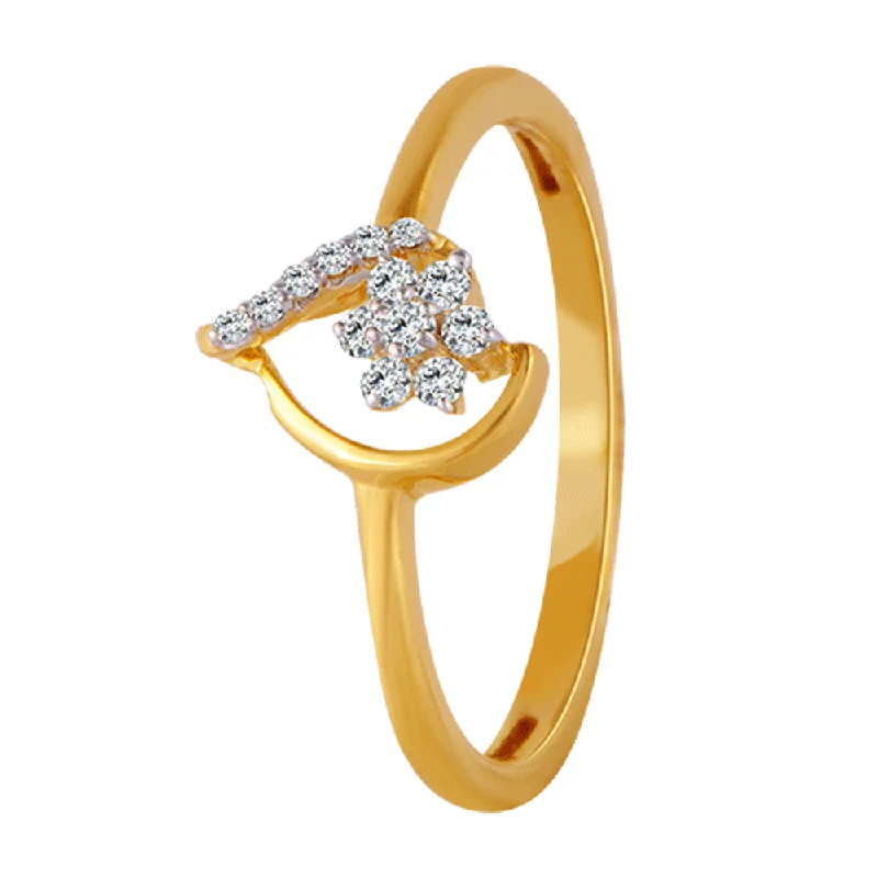 women’s wedding set rings-18KT (750) Yellow Gold And Diamond Ring For Women