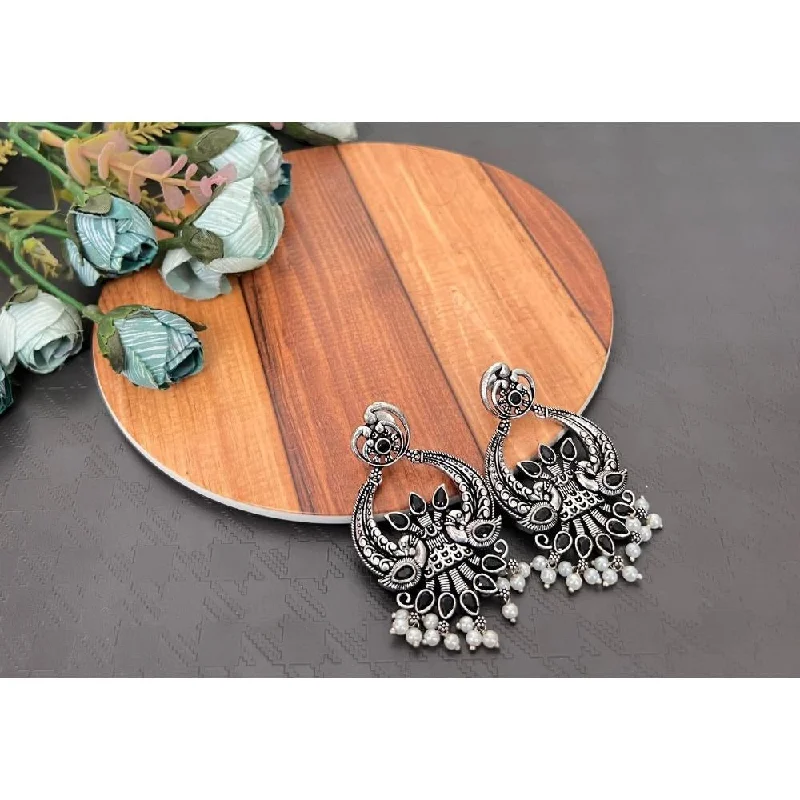 women’s heart-shaped stud earrings-Akruti Collection Oxidised Plated Dangler Earrings