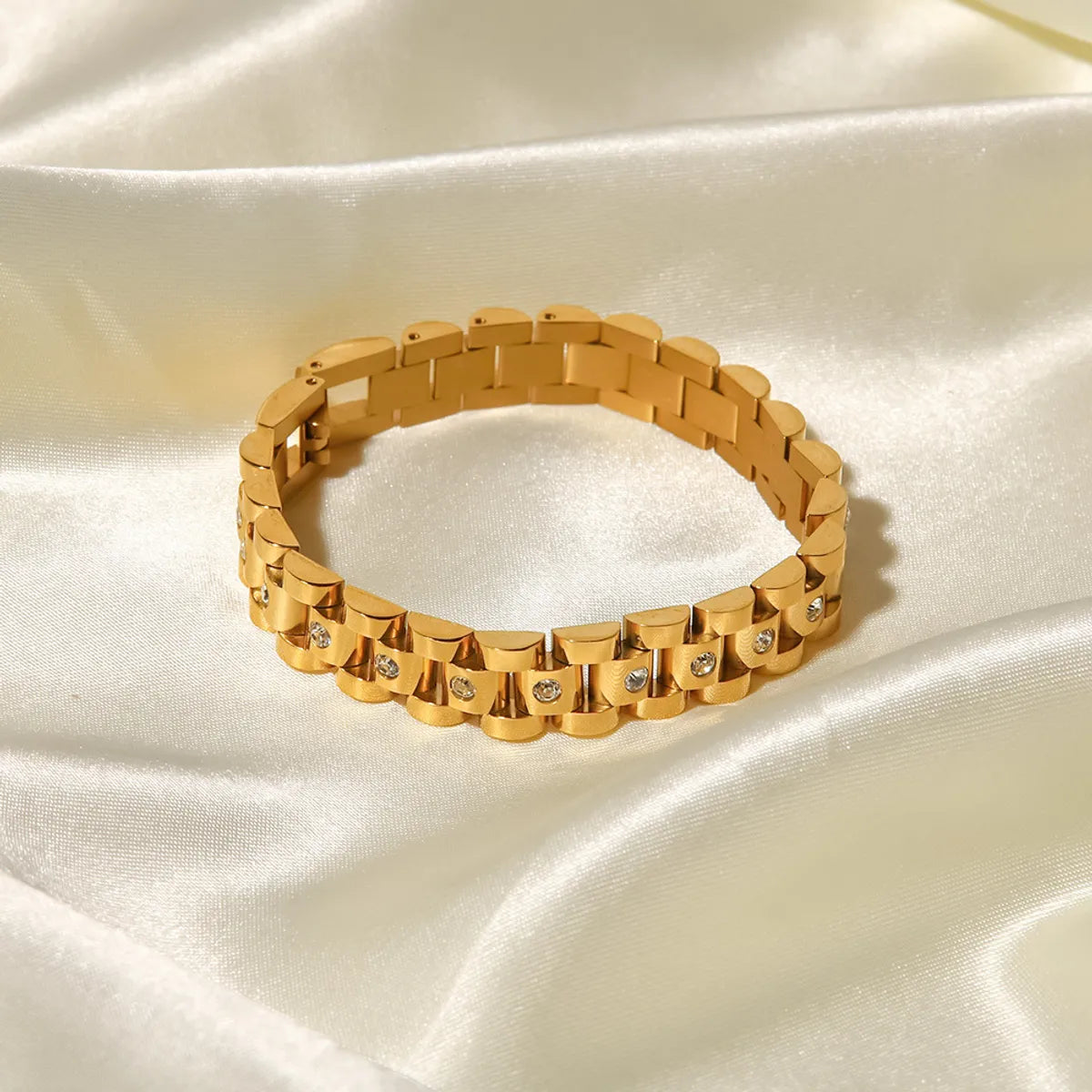 women’s beaded bracelets-Fashion Geometric Stainless Steel Gold Plated Gold Plated Bracelets