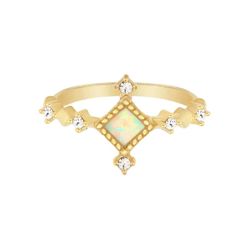 women’s round-cut rings-women’s round-cut rings-Joelle Opal Ring