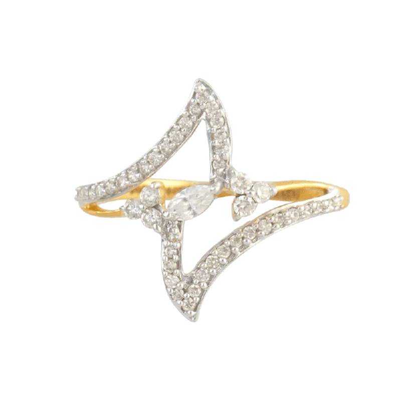 women’s wedding set rings-18KT (750) Yellow Gold And Diamond Ring For Women