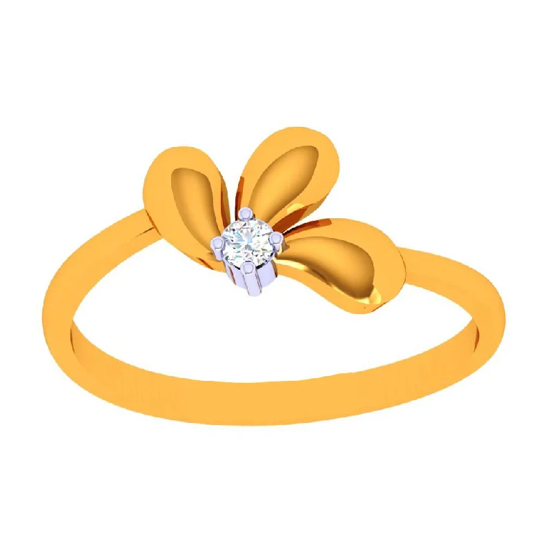 women’s men’s rings for women-18k Fabulous Floral Gold Diamond Ring